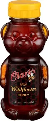 Clarks Honey Raw Wildflower Honey Bear 12.0 oz (Pack of 12)