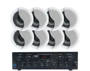 Bluetooth Amplifier + 8x6" Indoor Ceiling Speaker Package Cafe 174C+4xC62