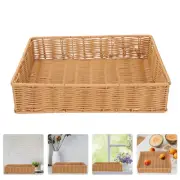 Wicker Baskets for Organizing Snack Containers Imitation Rattan Storage