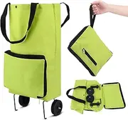 Shopping Trolley, Foldable Shopping Bag with Rubber Wheels, Foldable Shopping Trolley, Oxford Fabric, Shopping Bags, Reusable Shopping Trolley for Supermarket