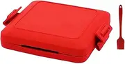 Microwave Toastie Maker, Versatile Small Toaster Toastie Maker With Adjustable Silicone Straps Quick Cooking Microwave Grilled Cheese Maker(Red)