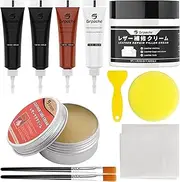 Leather Repair Kit, Leather Repair Cream and Repair Filler, Tools, Conditioner for Furniture and Car Interior, Leather Couch Scratch Repair, Leather Dye Paint for Cracked and Damaged Leather