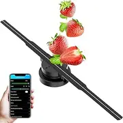 3D Hologram Fan Projector, 42CM 3D Hologram Advertising Display Fan Hologram Projector with APP Remote, 3D LED Hologram Fan Display Animation Video Projector for Business Signs, Bar