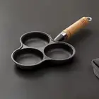3 Hole Cast Iron Omelet Pan Non-Stick Cooking Egg Ham Pan Cake Maker Frying Pan