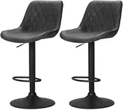 [Artiss] Swivel Bar Stools Set of 2 with 360° Rotation & PU Leather Seat - 60cm-80cm Counter Height Barstools for Kitchen Island, Coffee Shop, Outdoor Pub & Indoor Dining Room