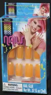 Neon Nails 80's Retro Rave Fancy Dress Up Halloween Costume Accessory 4 COLORS
