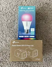 Tp-link Kasa Smart Wi-Fi Multicolor Light Bulb + Smart Plug Lite (2-Pack)