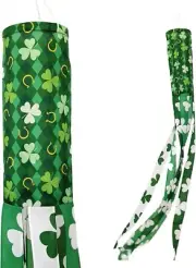 Madrona Brands St. Patricks Day Windsock 60 Inch Four Leaf Clover Shamrock