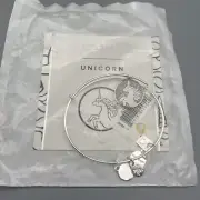 Alex and Ani Unicorn Bangle Bracelet Glitter Silver Charm New And Sealed Tags