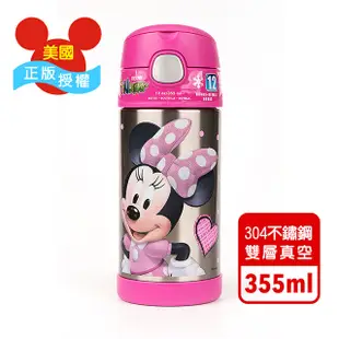 【美國膳魔師THERMOS】米妮 迪士尼不鏽鋼吸管水壺355ML