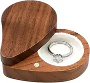 [Generic] Heart Shaped Wooden Ring Box | Wooden Heart Shaped Small Ring Box | Jewelry Box for Wedding, Engagement, Proposal, Birthday and