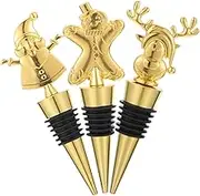 WATIIFUFU 3pcs Christmas Wine Corks Christmas Wine Decoration Wine Stopper Wine Topper Wine Stoppers Wine Stoper Bottle Caps Christmas Wine Bottle Corks Bottle Toppers for Liquor