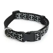 All Day Reflective Bone Dog Collar Black