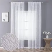 Short Sheer Curtains Linen Textured Living Room Curtain Sheers Light Filtering R
