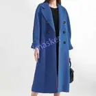 Camel Double Breasted Cashmere Coat Women's Medium Length Woolen Woolen Coat