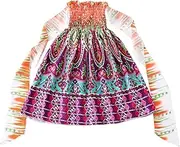 [Generic] Girls Sparkly Dress Floral Flowers Bowknot Sleeveless Beach Straps Dress Princess Clothes Size 6 Dress