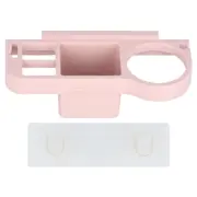 Punch Free Hair Dryer Bracket Hands Free Curly Hair Holder for Bathroom Hair Tool Storage RackPink