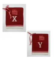 Wondershop Christmas Cloth Drawstring Gift Bag Initial Letter Monogram Target