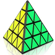 Four Steps Pyramid Magic Cube Solid Color 4 In 4x4x4 To Smooth Educational Toy Gift Idea Puzzle Education Toys for Children Black