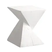 Oikiture Side Table Coffee Bedside End Stool Magnesium Cement White