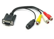 PC VGA to S-Video AV RCA TV Out Converter Adapter Cable