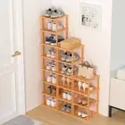 Bamboo Free Standing Shoe Rack Shelf Multi Tier Tall Wooden Stackable Shoes R...