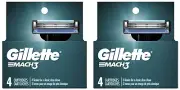 2 Gillette Mach3 3-Blade Razor Blade Refills, 4 ct