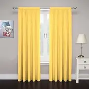 Pairs to Go Cadenza Modern Decorative Rod Pocket Window Curtains for Living Room (2 Panels), 40 in x 63 in, Mimosa