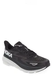 HOKA Clifton 9 Running Shoe in Black /White at Nordstrom, Size 8
