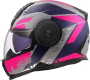 LS2 FF902 Scope II Oxyd, flip up helmet , color: Matt Grey/Dark Blue/Pink , size: 3XL