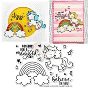 Avery Elle Be a Unicorn Stamps - Wishing Magical Day, I Believe in You, Rainbow