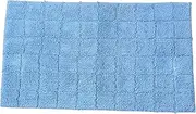 Castle Hill Bath Mat with Spray Latex Backing, Summer Tile Design, 24 by 40-Inch, Medium Blue