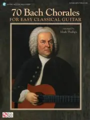 70 Bach Chorales for Easy Classical Guitar Tab Sheet Music Book Online Audio