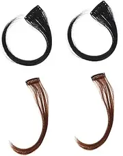 VICASKY 4pcs Natural Bang Wig Stylish Front Side Bang Extensions Easy to Use Hair Accessories for Daily Wear Parties and More Looks Like Real Hair