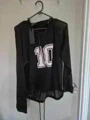 City Chic Xs Ccx Gymwear Mesh Jackets Plus Size 14/16 Black