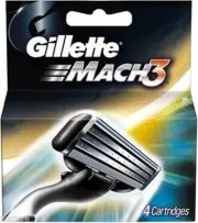 Gillette Mach 3 Cartridges Safety Razor Smooth Shaving Blades Refill Pack of 4