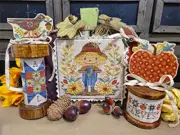 Scarecrow Spool Set~Quaint Rose Needle Arts