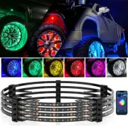 4x 15.5'' RGB Wheel Ring Lights LED Light Bluetooth APP For Truck Car Rim Lights