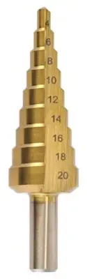 Step Drill 4 -20mm Straight Flute HSS TiN Coated 8030-M2 Bordo
