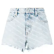 [Alexander Wang] Bite Shorts Pebble Bleach With Logo Print