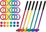 [Champion Sports] Mini Golf Clubs: Multi Colored Putt Putt Miniature Golfing Set for Kids - 6 Putters 18 Holes & 18 Balls