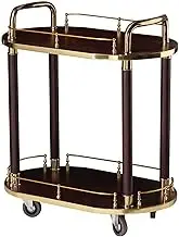 Mobile Storage Cart Thickened and Strong Bar Cart Thickening Rolling Cart Simple Solid Wood Offers Plenty of Storage Space to Organise Your Kitchen Open Storage Space