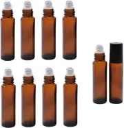 10 PCS Essential Oil Roller Bottles 10 Ml 1/3 Oz Refillable Roll On Bottle With