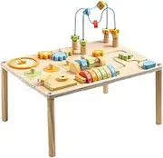 Activity Table Sensory Toy Gears Blocks 8 in 1 Learning Toy Desk Play Table Shape Matching for Kids 1 2 3 4 Year Old Infant