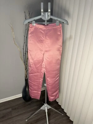 J.Crew High-rise cigarette pant Soft Rose satin Item AE597 Sz 0 NWT