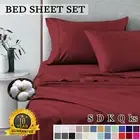 Cotton Bed Flat Fitted Sheet Set Soft&Breathable Single/Double/Queen/King Size