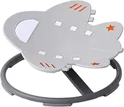 Leefasy Kids Swivel Chair Wobble Chair Airplane Shaped Seat Heavy Duty Boys and Girls Anti Slip 360° Rotating Seat Kids Sensory Chair, Gray