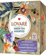 LOVARE Tea "GREEN TEA ASSORTED" 32 Tea Bags Made in Ukraine Feel The Love