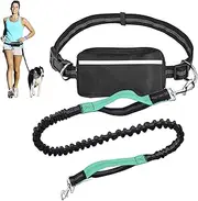 Roolisspa Hands Free Dog Leash Waist Leash for Dog Walking, Running Leash with Zipper Pouch for Medium Large Dogs