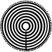 Christmas Black and White Tree Skirt, 48 inch Annual Rings Tree Mat with Pom ...
